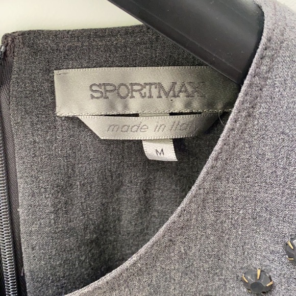 SportMax Dark Grey A-Line Dress - Picture 4 of 14